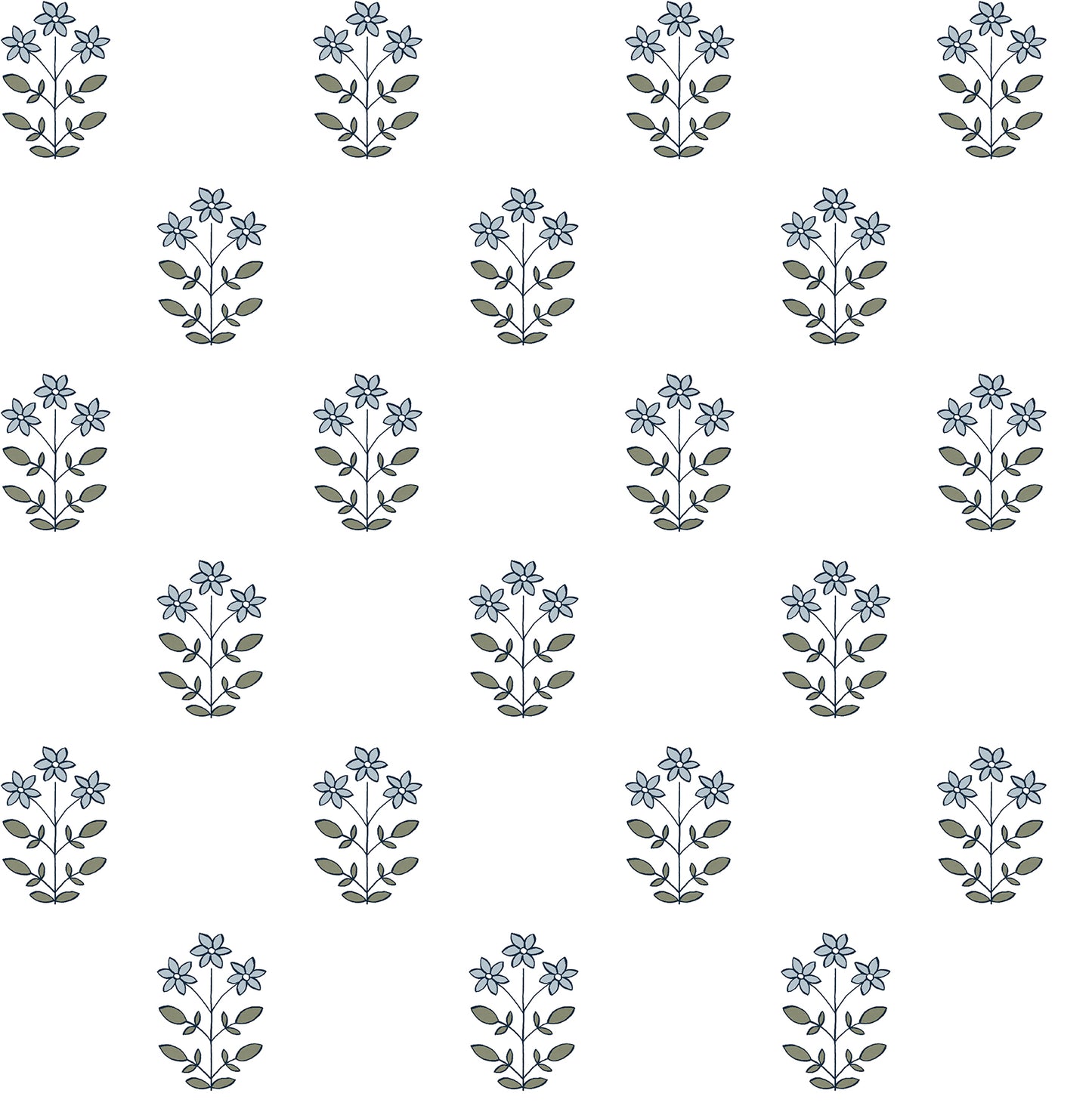 A-Street Prints Kit Blue Heather Floral Wallpaper, 20.5-in by 33-ft