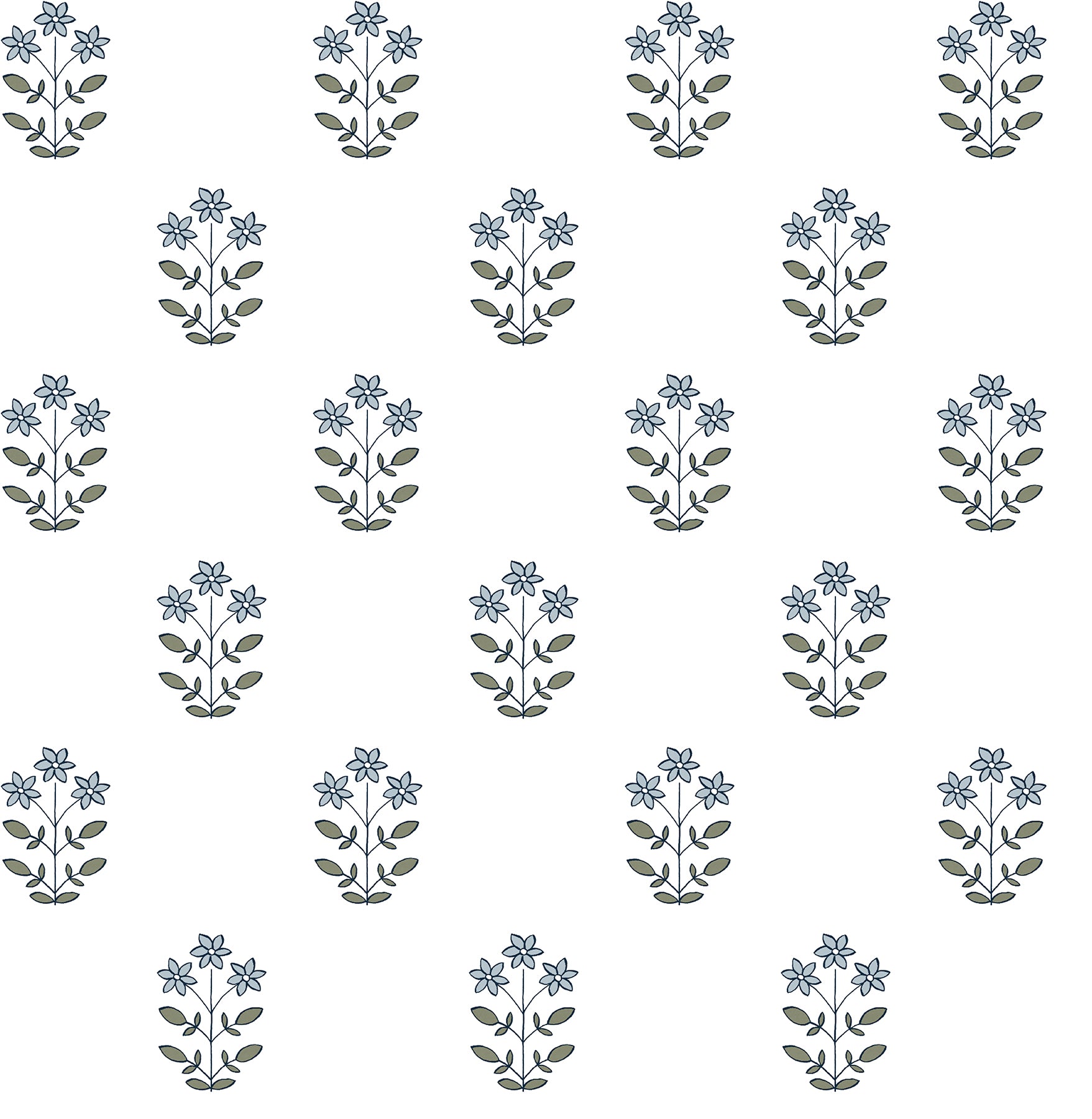 A-Street Prints Kit Blue Heather Floral Wallpaper, 20.5-in by 33-ft