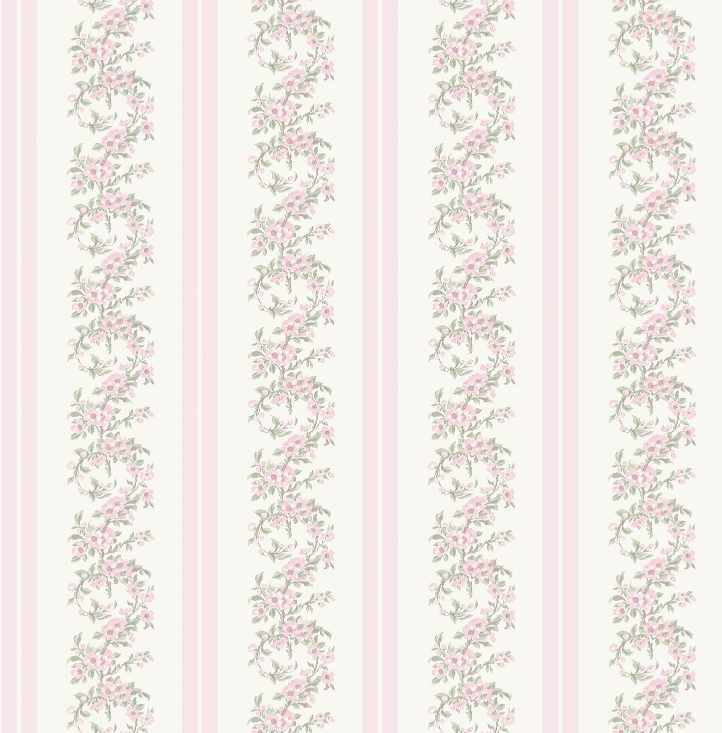 A-Street Prints Marigold Wreath Pastel Peach Floral Stripe Wallpaper, 20.5-in by 33-ft