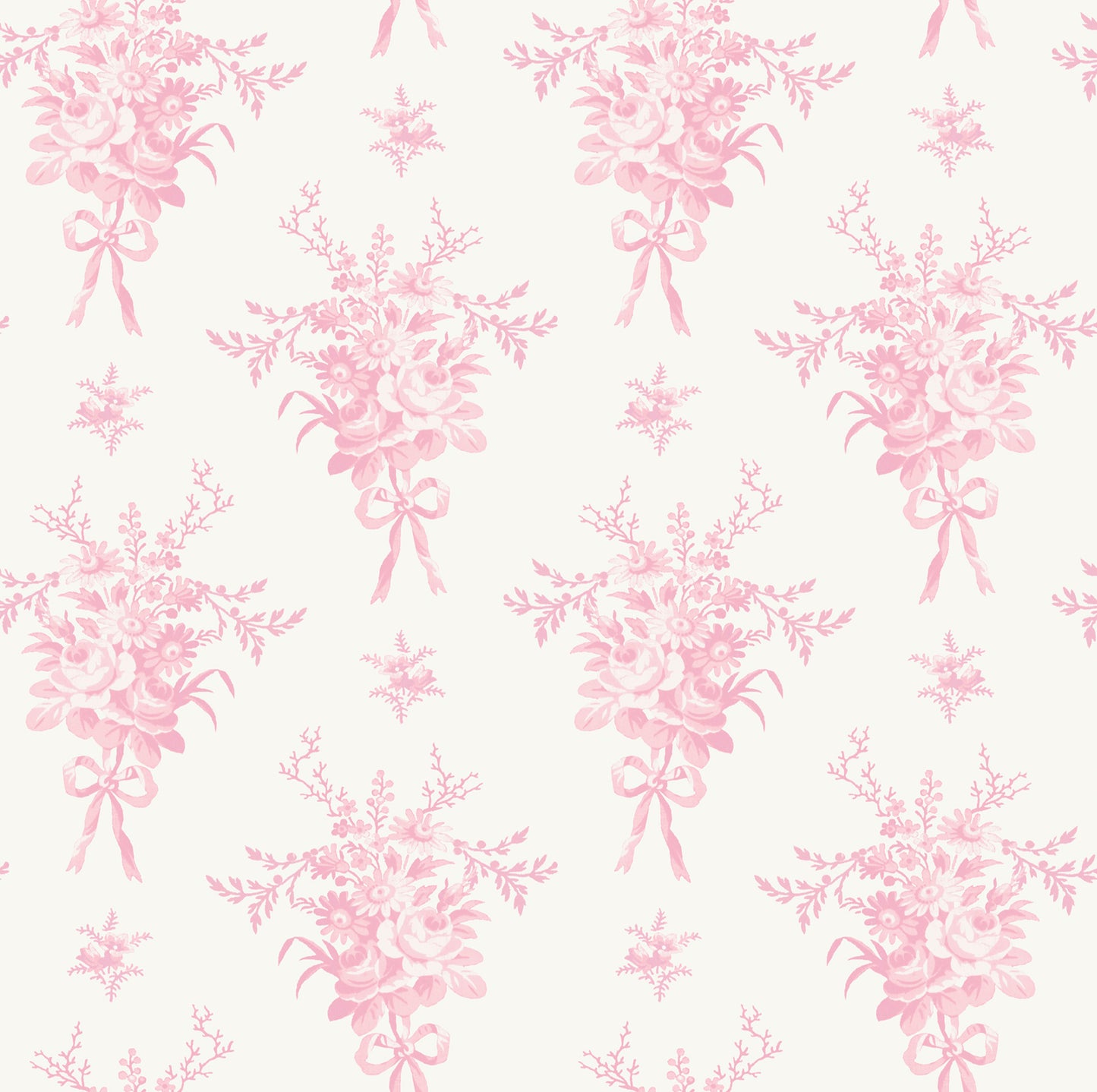 A-Street Prints Rosie Arrangements Kiss Pink Bouquet Toss Wallpaper, 20.5-in by 33-ft