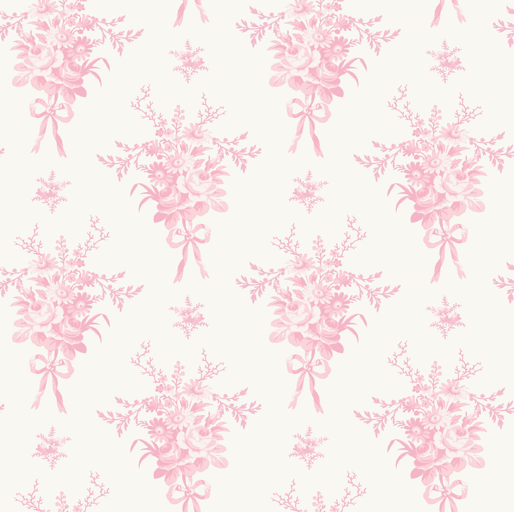 A-Street Prints Rosie Arrangements Kiss Pink Bouquet Toss Wallpaper, 20.5-in by 33-ft