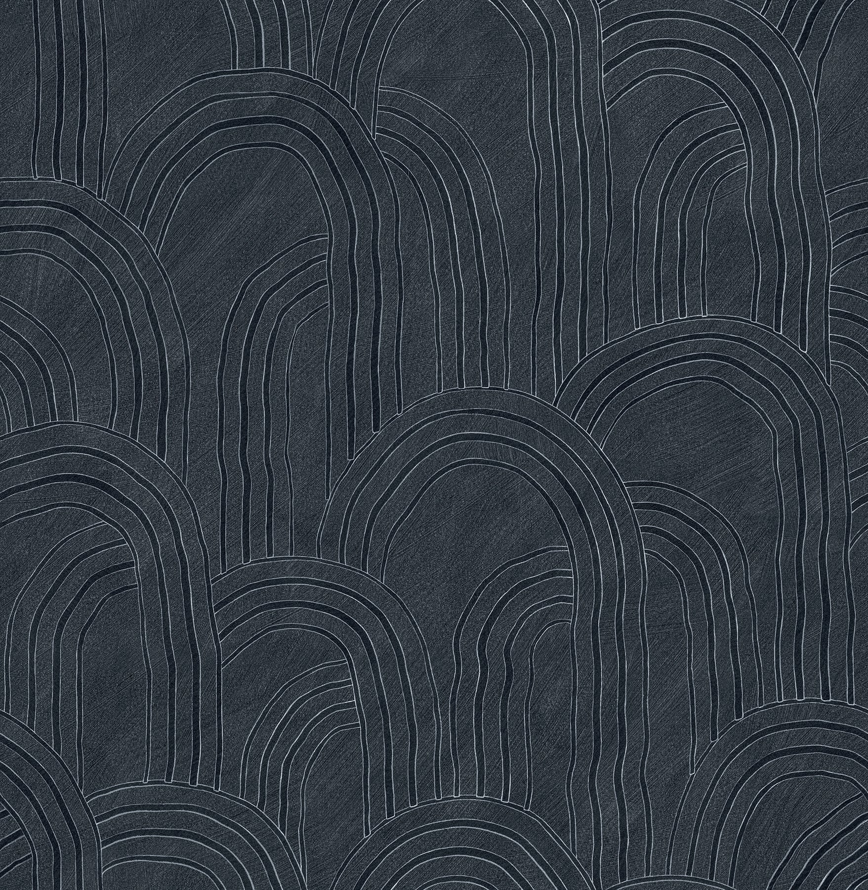 A-Street Prints Cabo Indigo Rippled Arches Wallpaper, 20.5-in by 33-ft