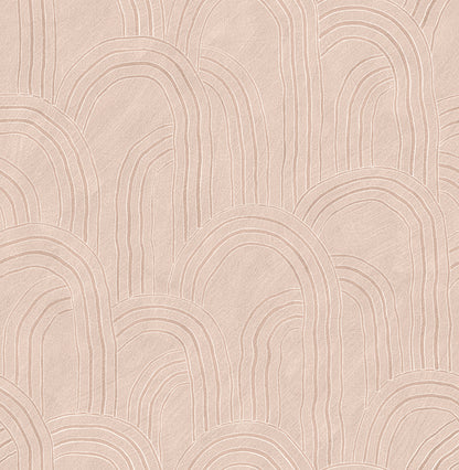 A-Street Prints Cabo Pink Rippled Arches Wallpaper, 20.5-in by 33-ft