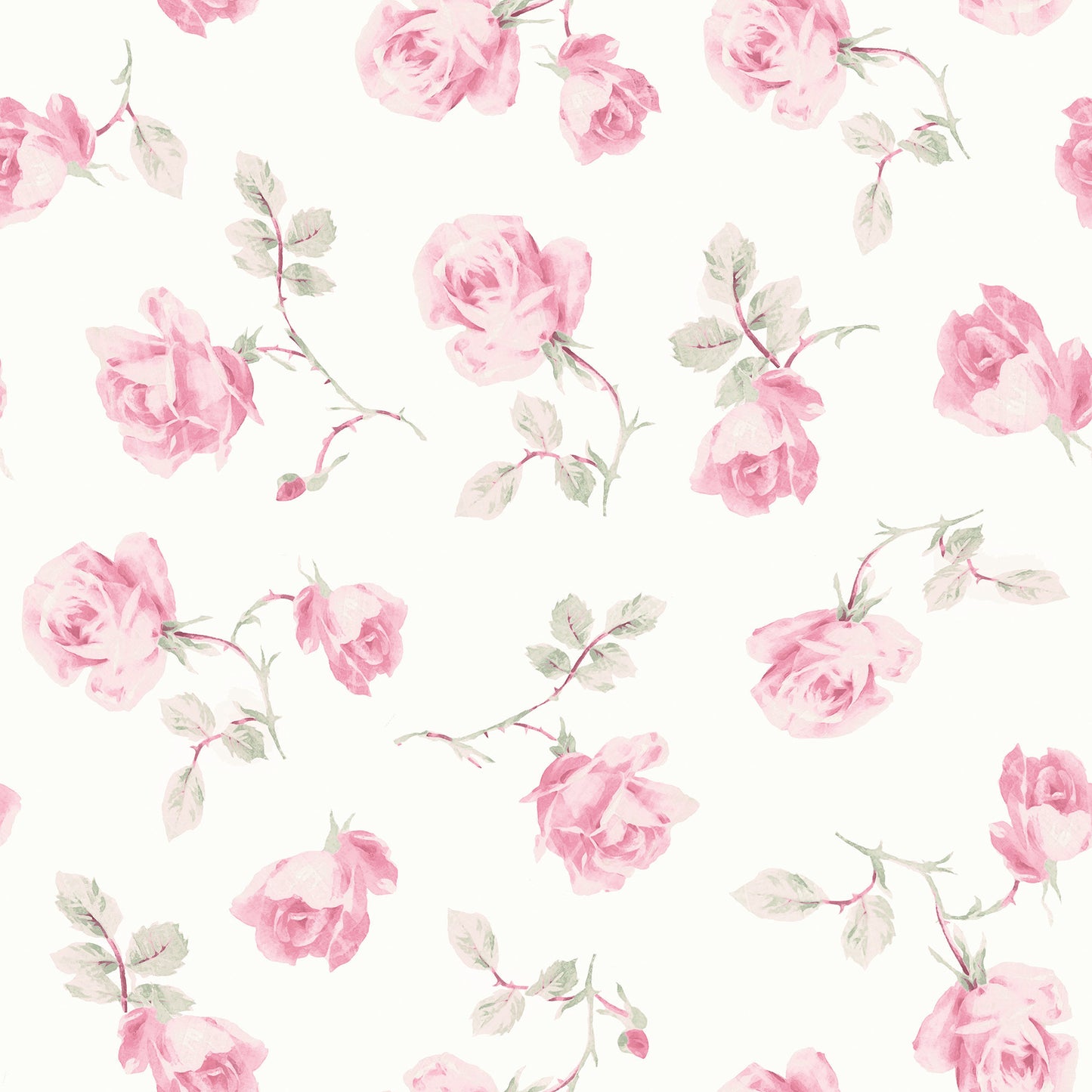 A-Street Prints Ribbon Rosa Chateau Rose Loose Roses Wallpaper, 20.5-in by 33-ft