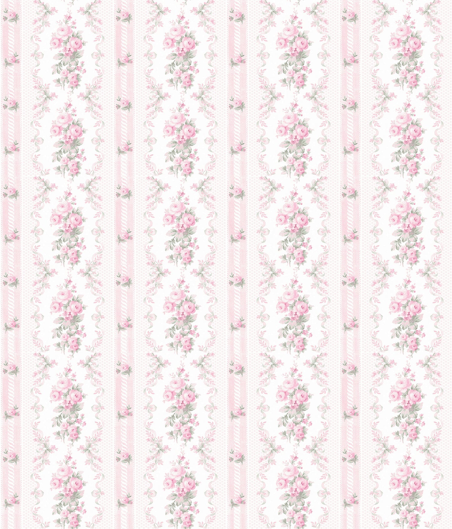 A-Street Prints Dreamy Days Pink Parfait Stripe & Floral Wallpaper, 20.5-in by 33-ft