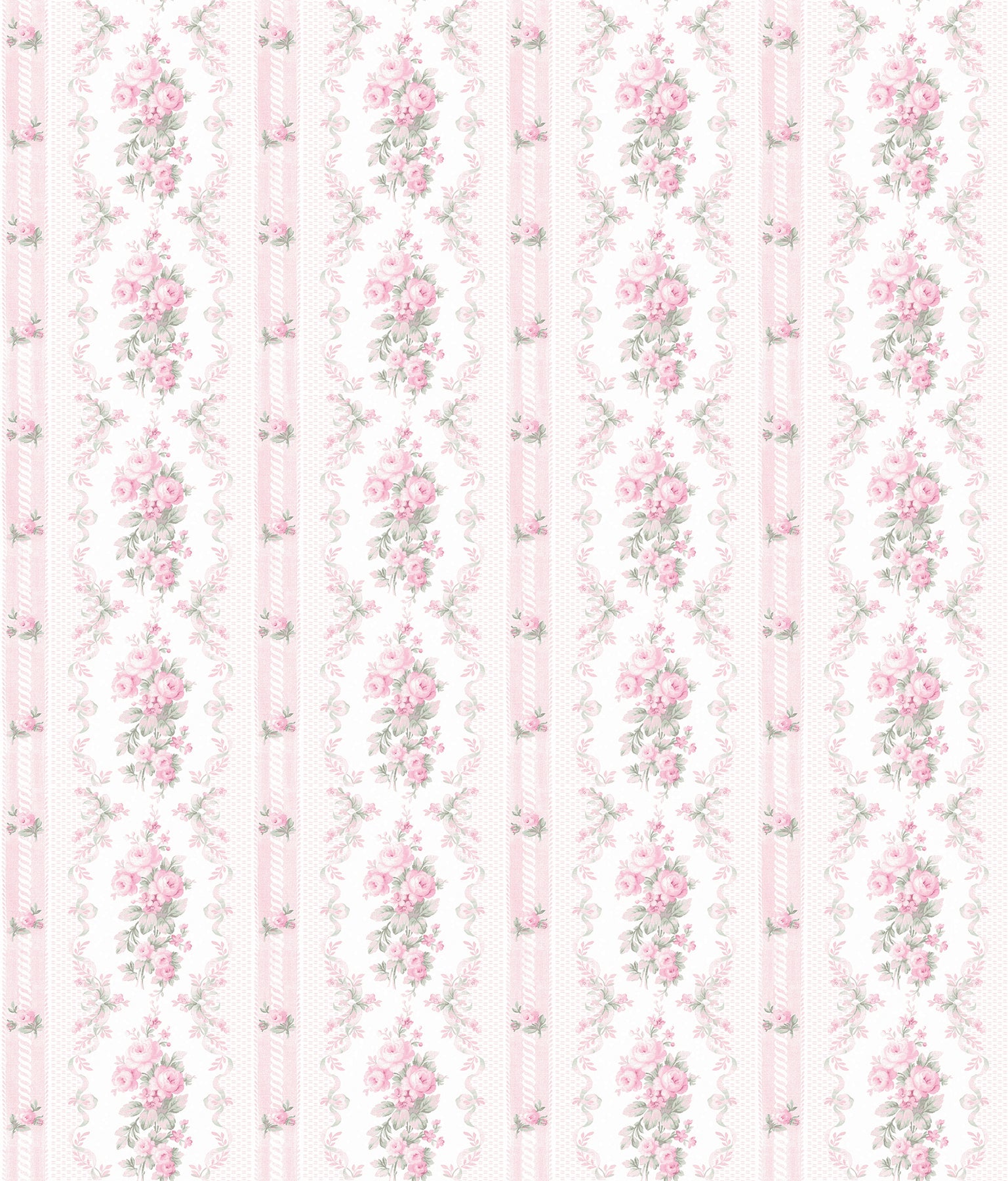 A-Street Prints Dreamy Days Pink Parfait Stripe & Floral Wallpaper, 20.5-in by 33-ft