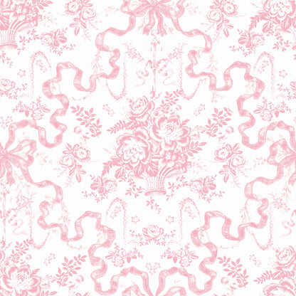 A-Street Prints Fairytale Peony Pink Toile Wallpaper, 20.5-in by 33-ft