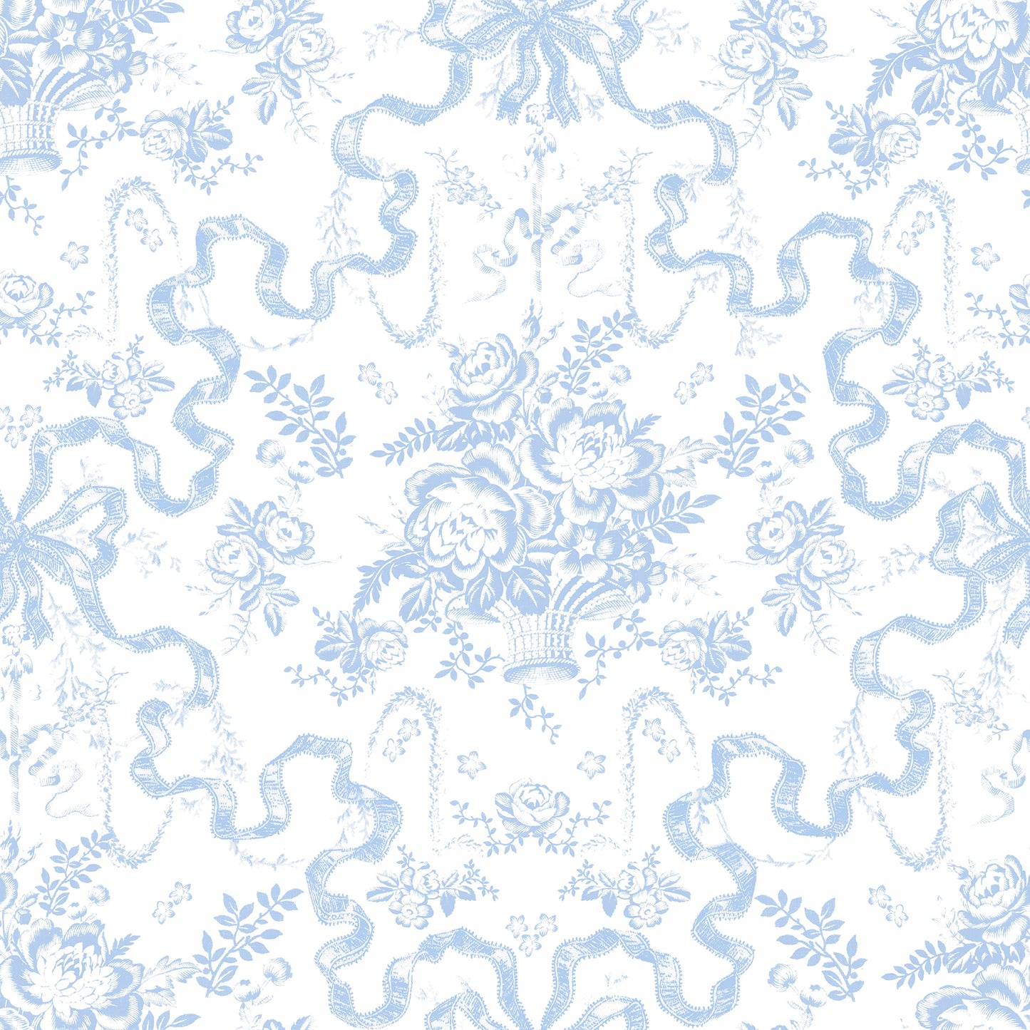 A-Street Prints Fairytale Blissful Blue Toile Wallpaper, 20.5-in by 33-ft