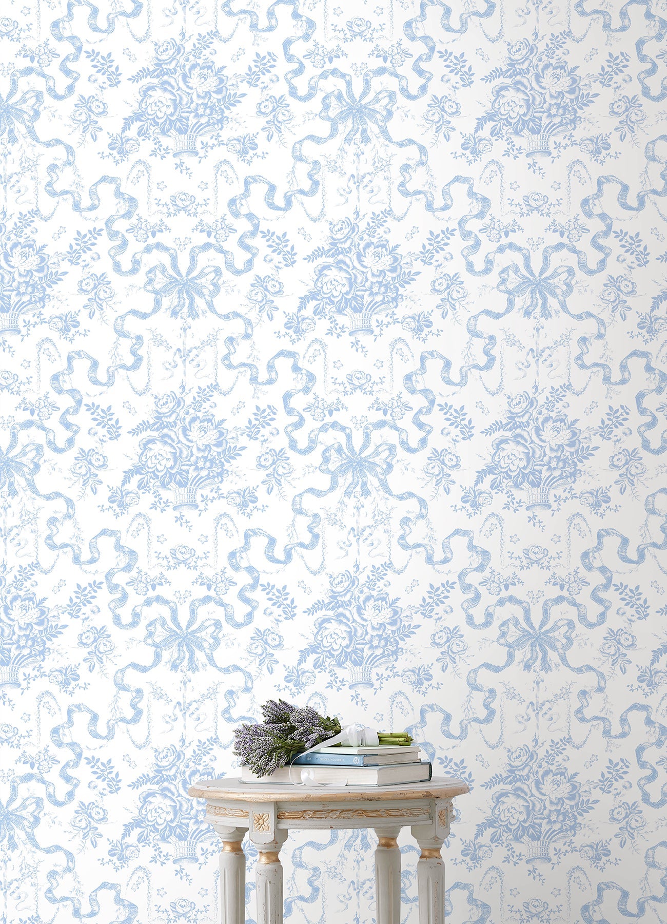 A-Street Prints Fairytale Blissful Blue Toile Wallpaper, 20.5-in by 33-ft