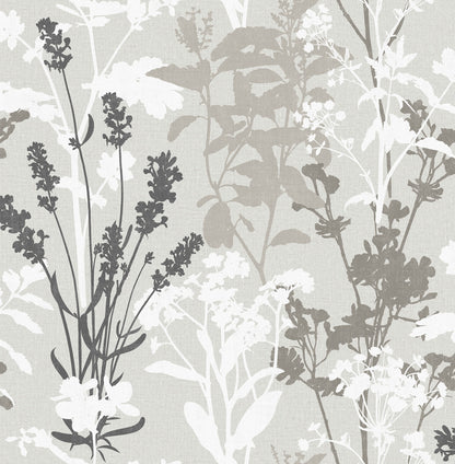 Fine Decor Meadow Grey Wild Flowers Wallpaper, 20.5-in by 33-ft