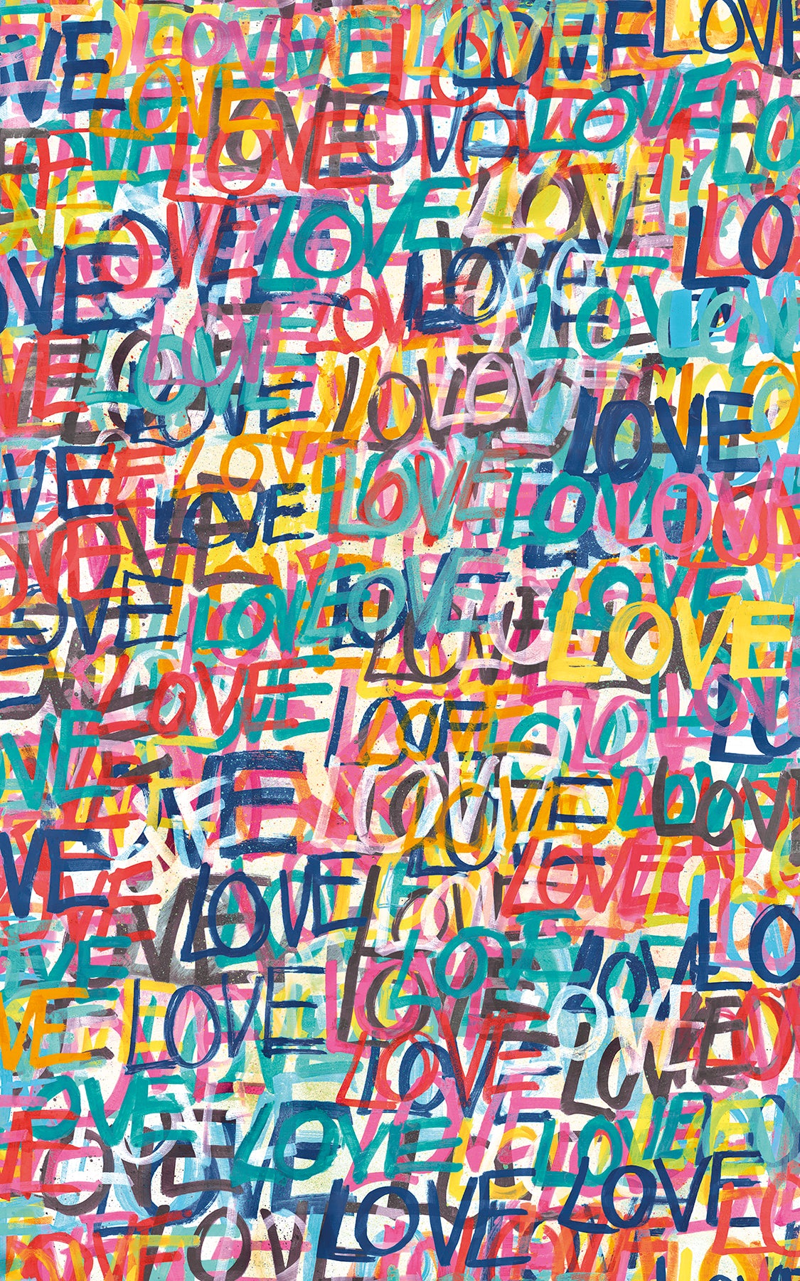 ohpopsi Indio Multicolor Love Scribble Wallpaper, 19.7-in by 33-ft