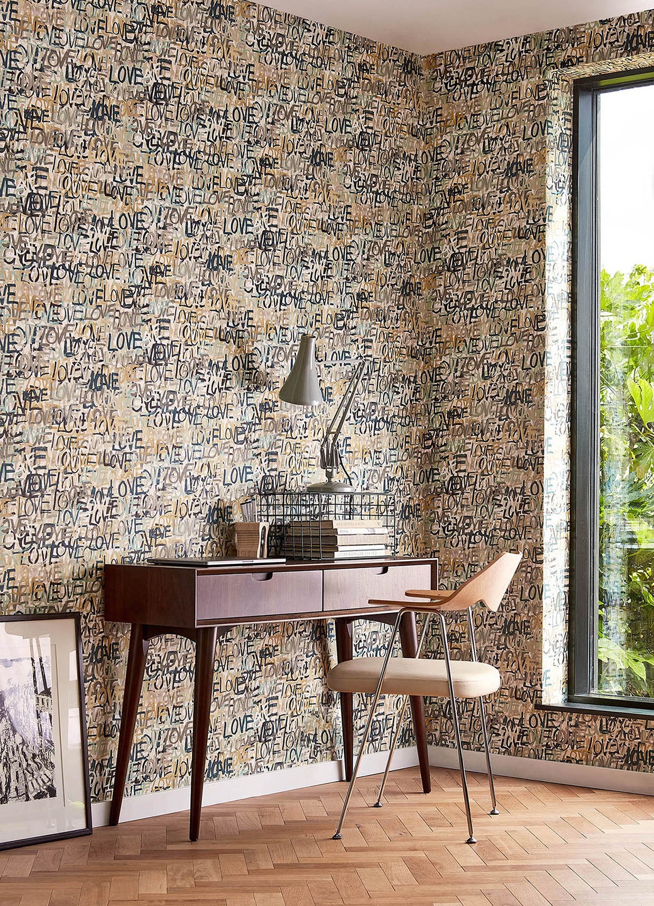 ohpopsi Indio Neutral Love Scribble Wallpaper, 19.7-in by 33-ft