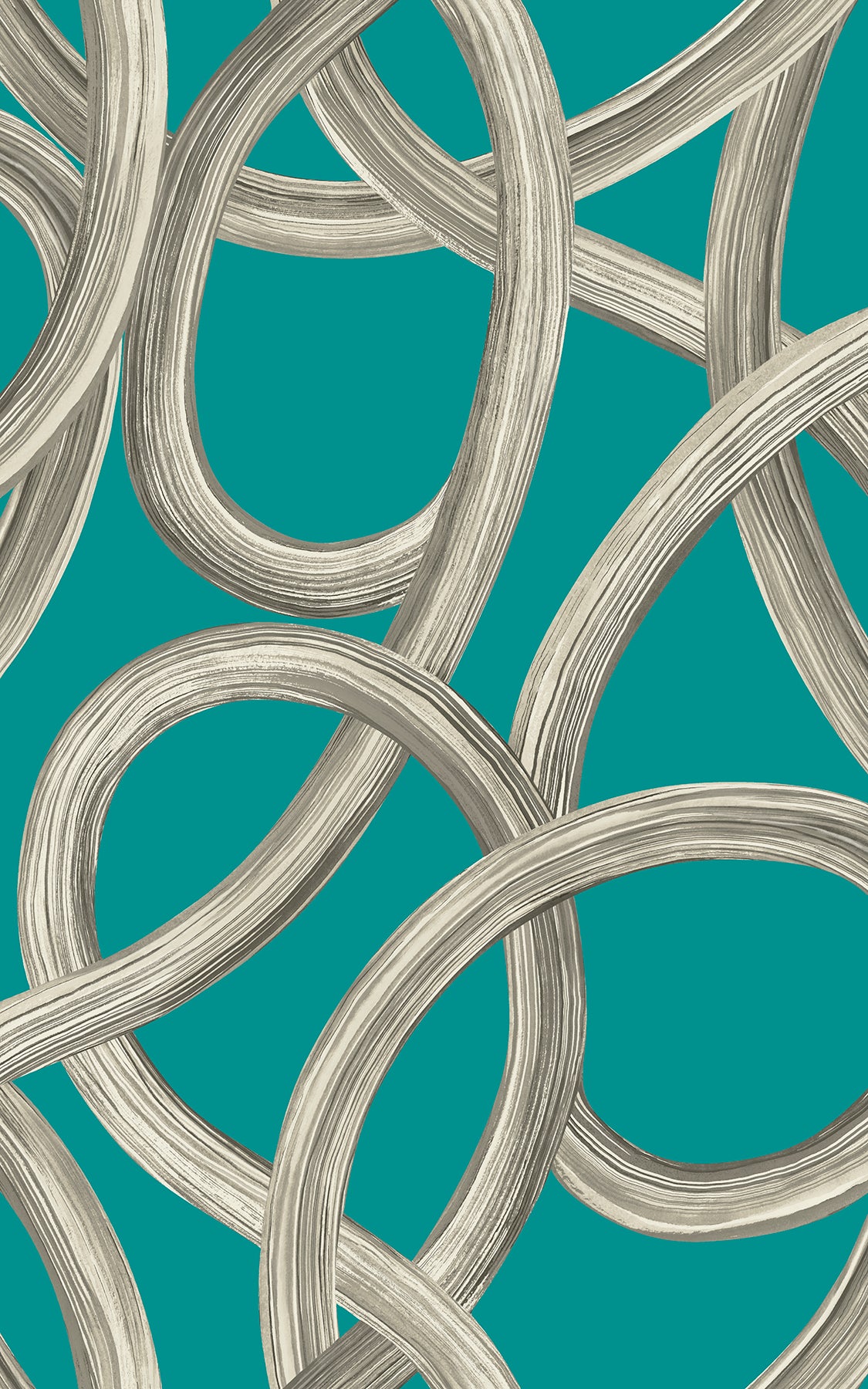 ohpopsi Calix Turquoise Twisted Geo Wallpaper, 19.7-in by 33-ft