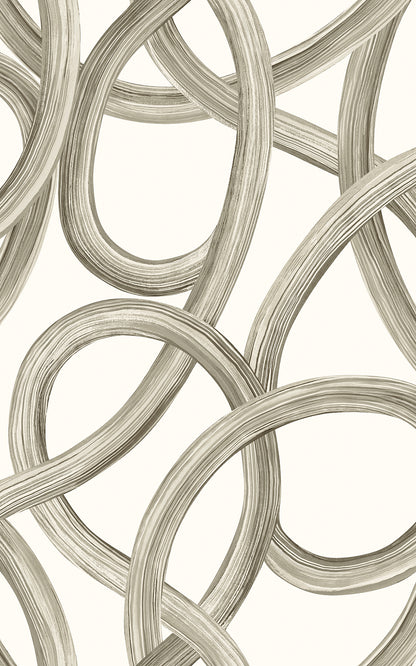 ohpopsi Calix White Twisted Geo Wallpaper, 19.7-in by 33-ft