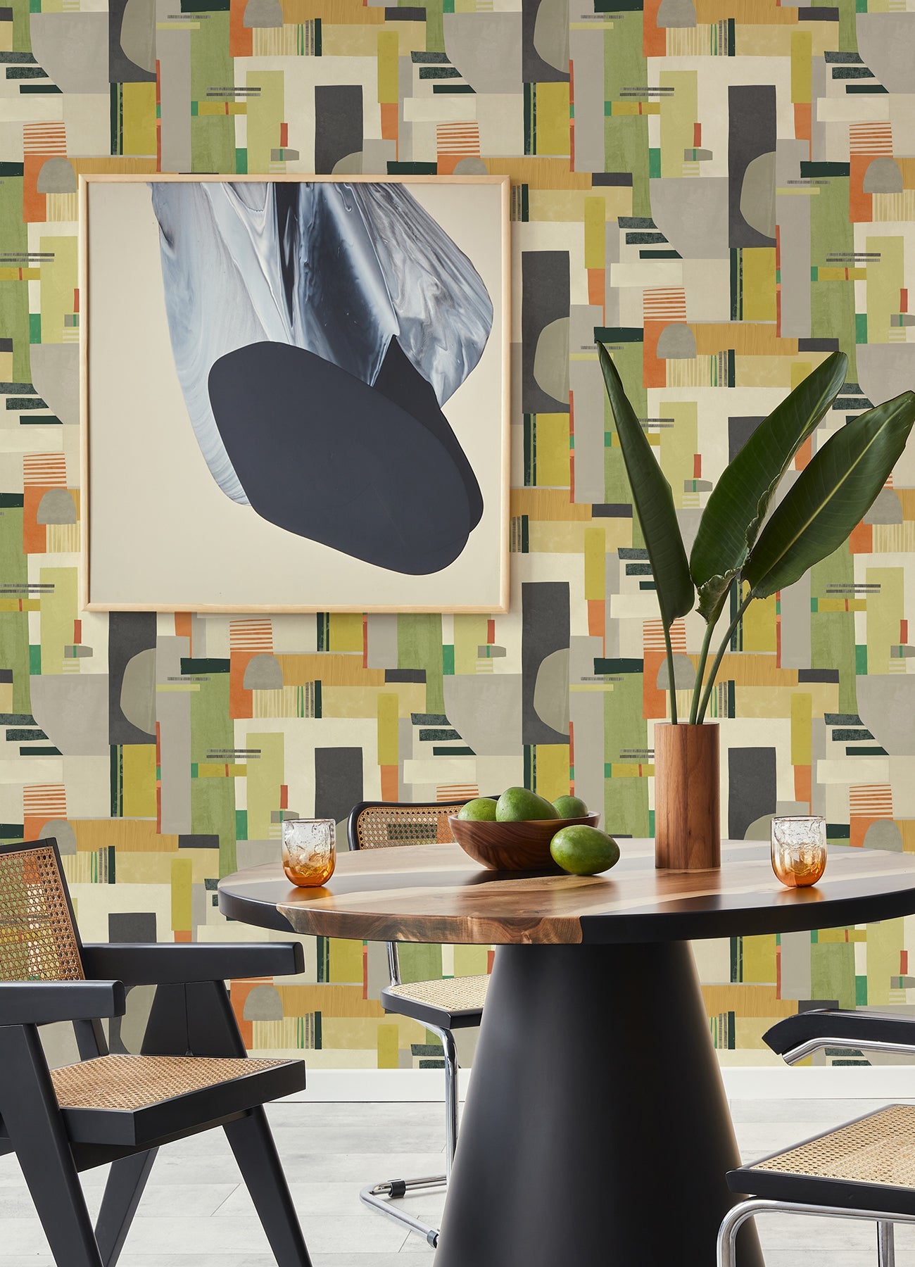 ohpopsi Rhodes Sage Blocs Wallpaper, 19.7-in by 33-ft