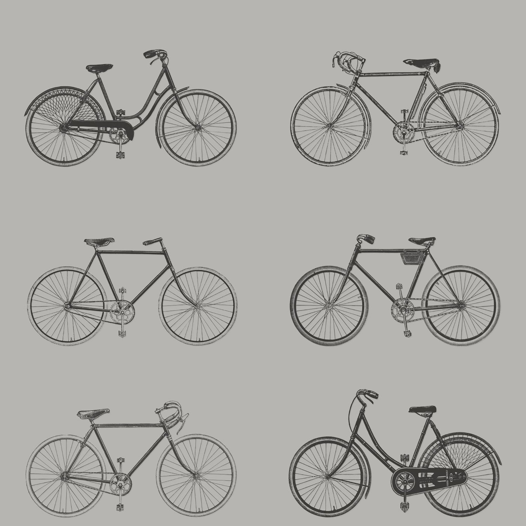 ESTA Home Turnblad Grey Bicycle Wallpaper, 20.5-in by 33-ft