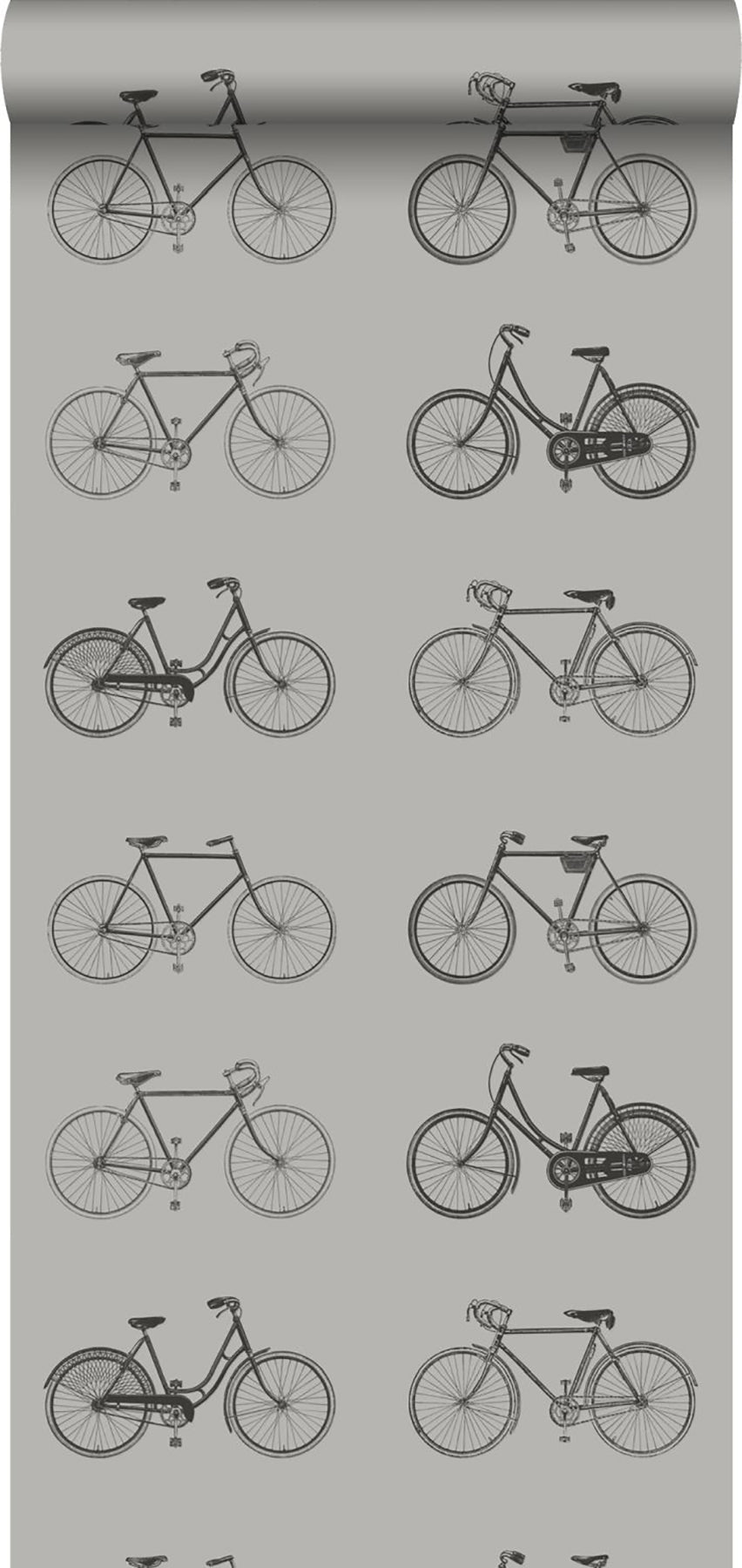 ESTA Home Turnblad Grey Bicycle Wallpaper, 20.5-in by 33-ft