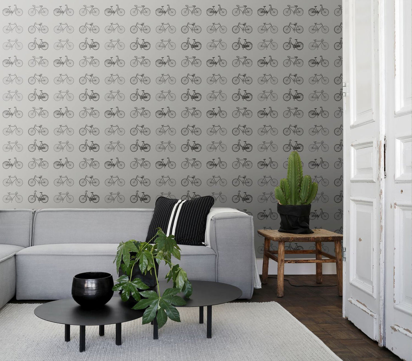 ESTA Home Turnblad Grey Bicycle Wallpaper, 20.5-in by 33-ft