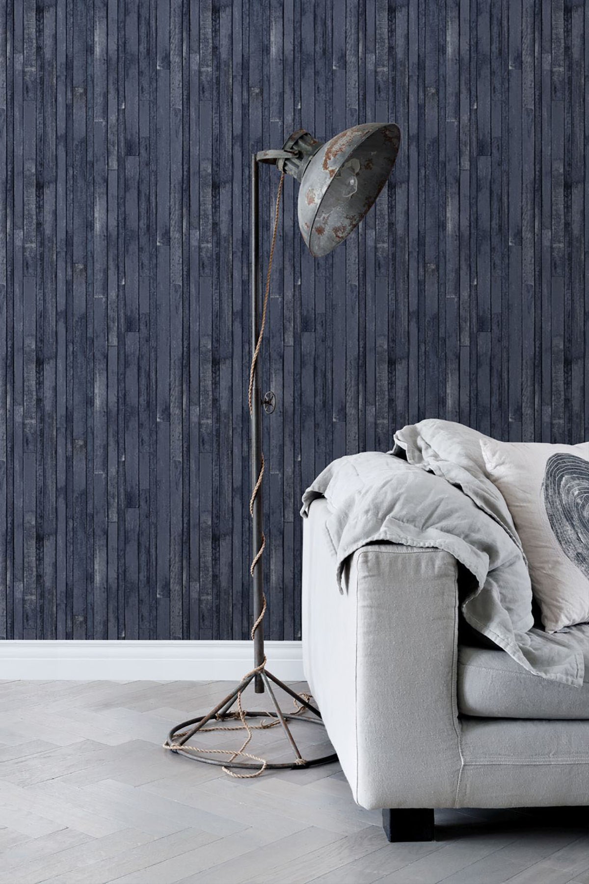 ESTA Home Azelma Navy Wood Wallpaper, 20.5-in by 33-ft