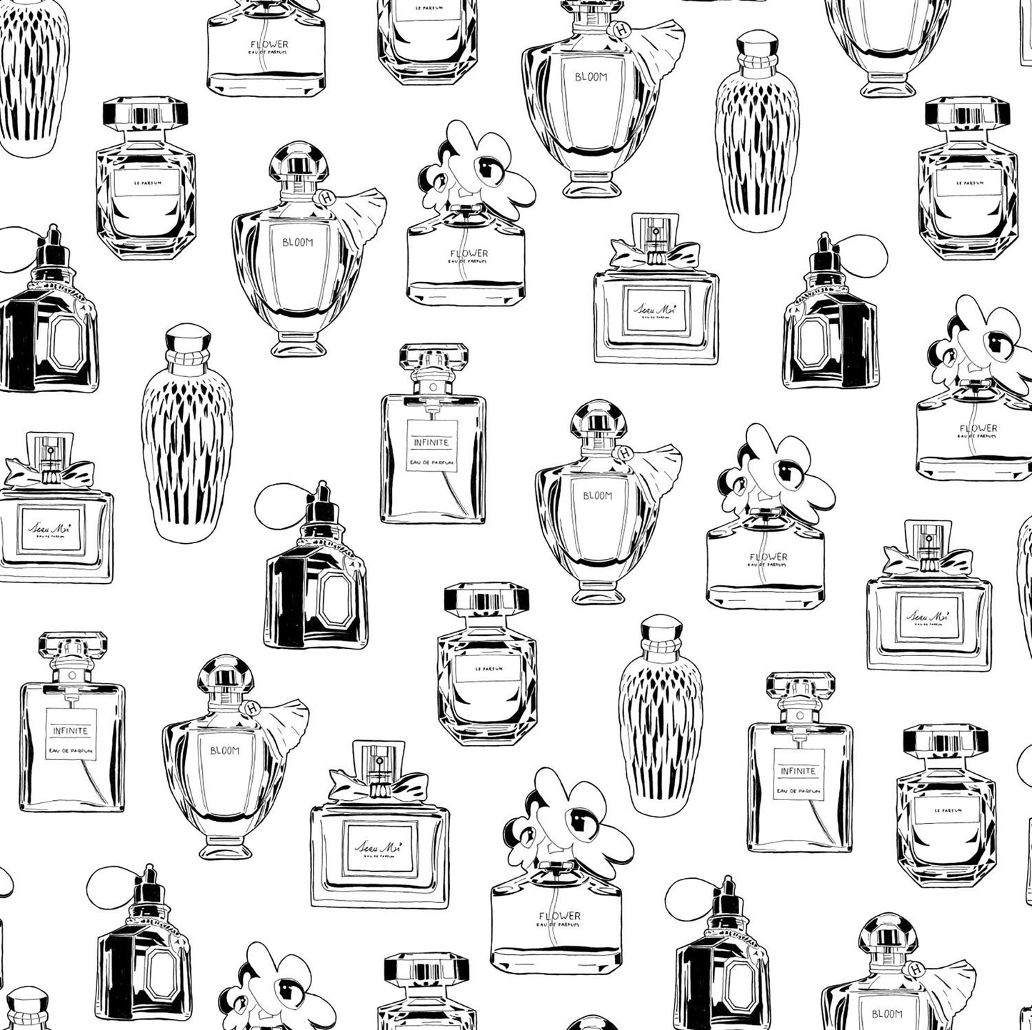 ESTA Home Chita White Perfume Bottles Wallpaper, 20.5-in by 33-ft