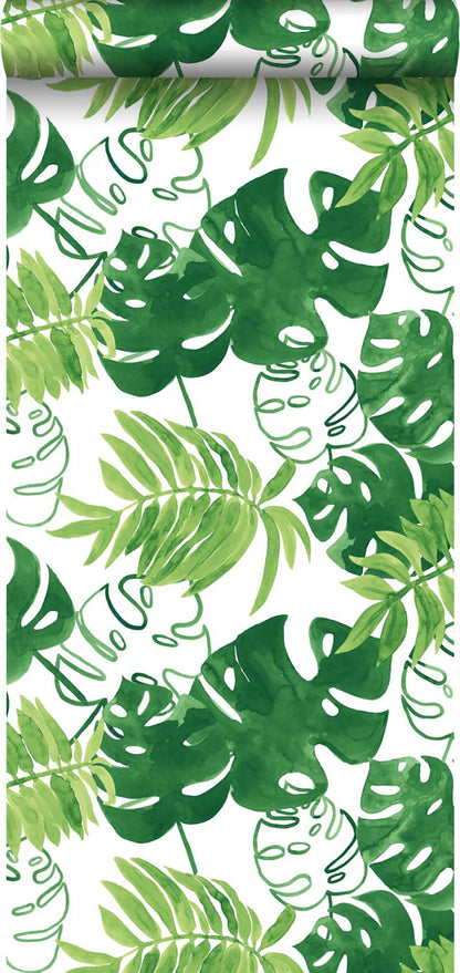 ESTA Home Patti Green Leaves Wallpaper, 20.5-in by 33-ft