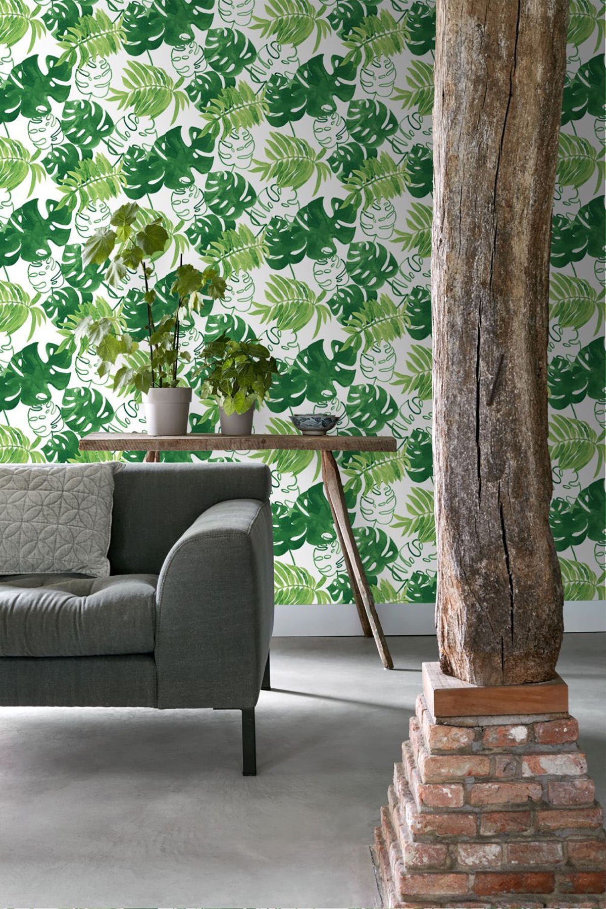 ESTA Home Patti Green Leaves Wallpaper, 20.5-in by 33-ft