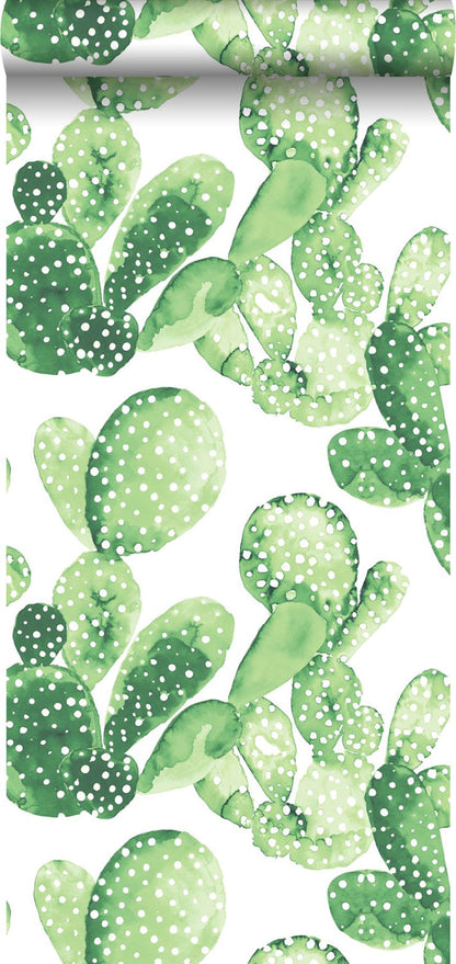 ESTA Home Mimi Green Cactus Wallpaper, 20.5-in by 33-ft