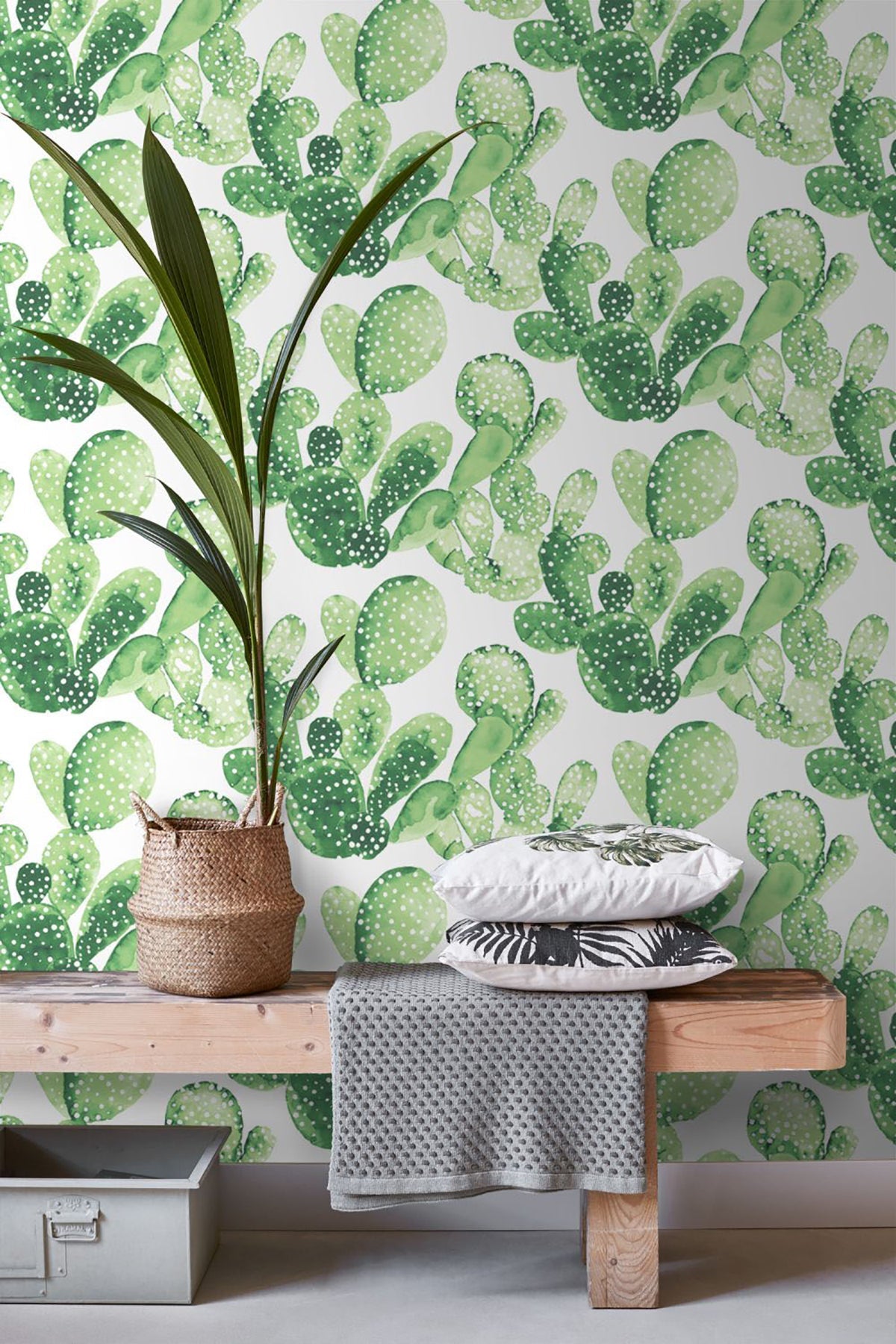 ESTA Home Mimi Green Cactus Wallpaper, 20.5-in by 33-ft