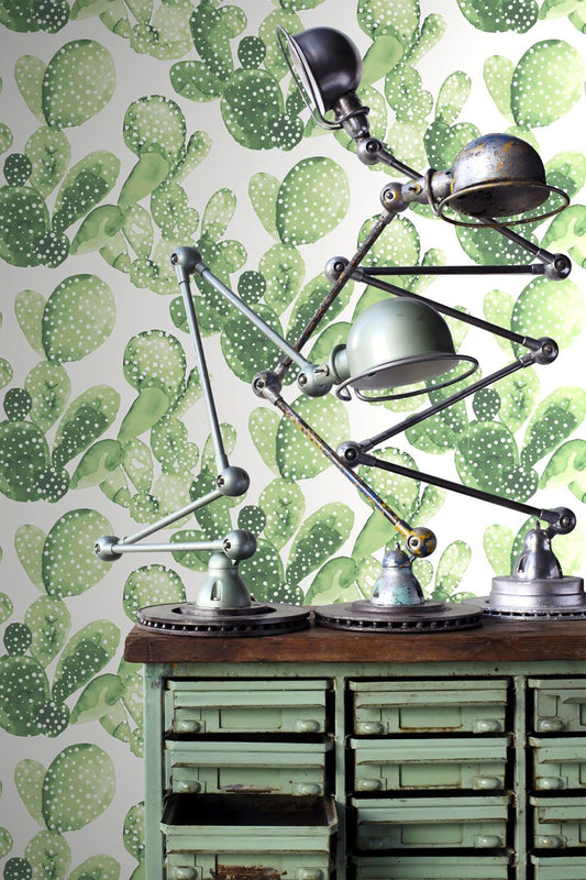 ESTA Home Mimi Green Cactus Wallpaper, 20.5-in by 33-ft