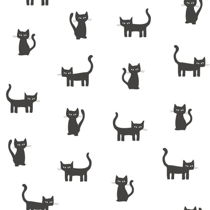 ESTA Home Salem Black Kittens Wallpaper, 20.9-in by 33-ft