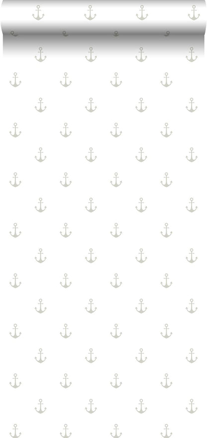 ESTA Home Morton Grey Anchors Wallpaper, 20.5-in by 33-ft