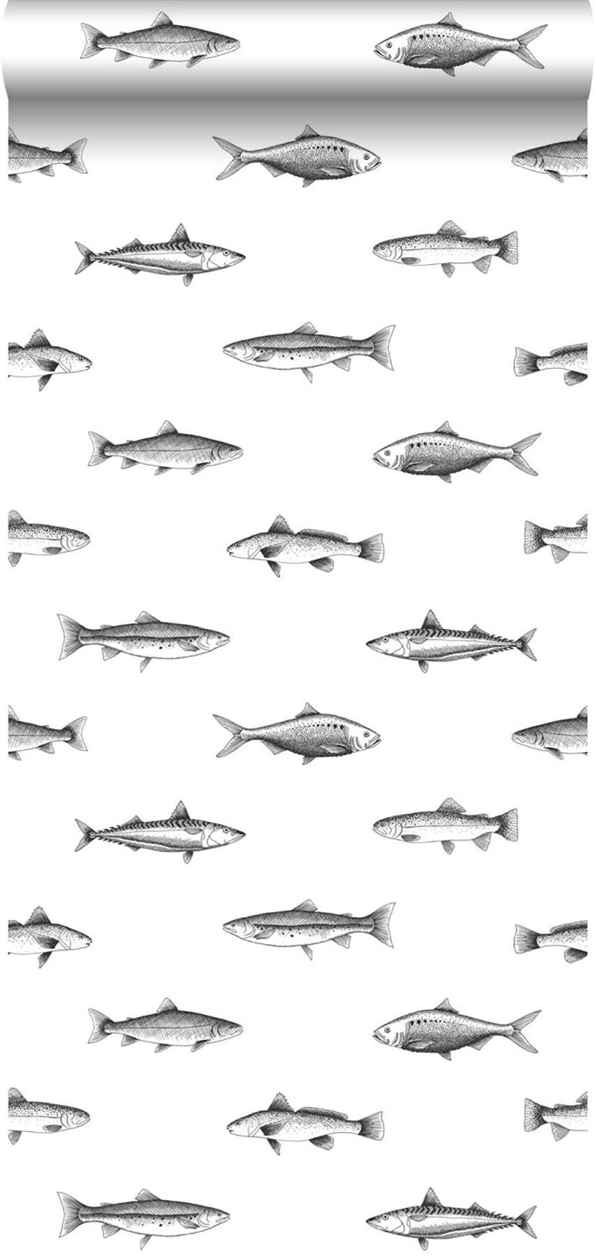 ESTA Home Fiyero Off White Fish Wallpaper, 20.5-in by 33-ft