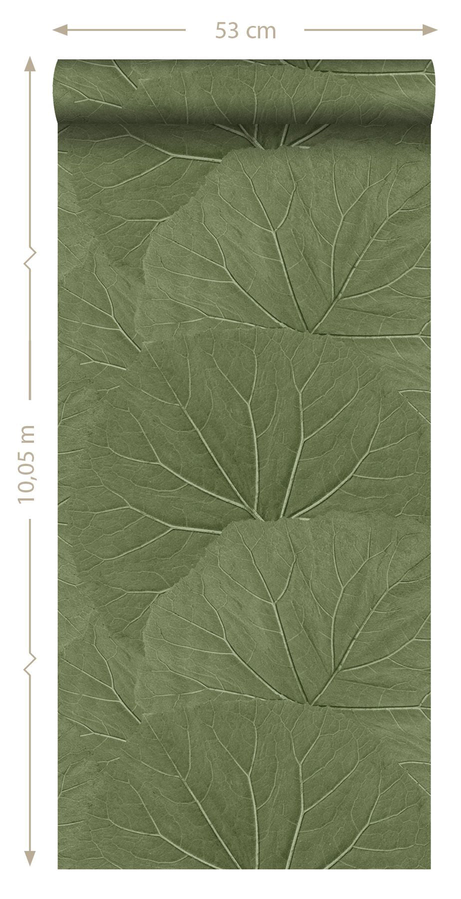 ESTA Home Xylem Olive Large Leaves Wallpaper, 20.9-in by 33-ft