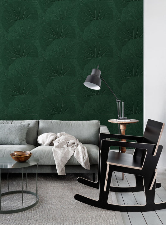 ESTA Home Xylem Evergreen Large Leaves Wallpaper, 20.9-in by 33-ft