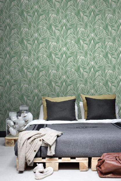 ESTA Home Fifi Green Palm Frond Wallpaper, 20.5-in by 33-ft