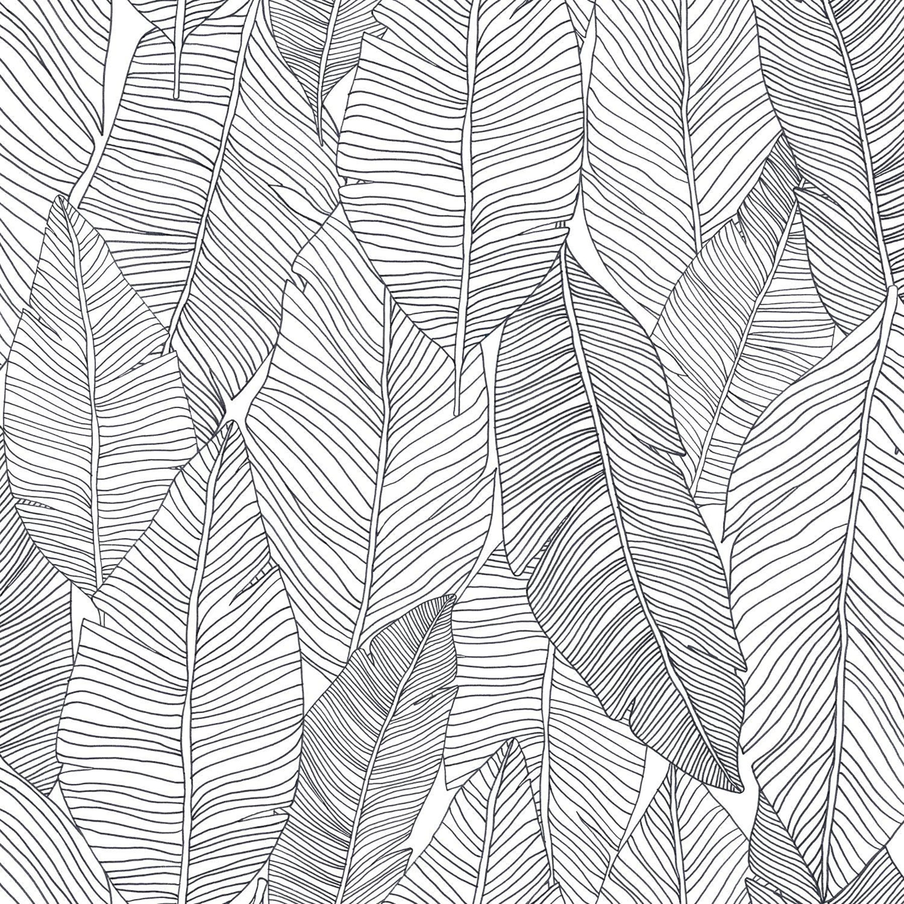 ESTA Home Thuy Grey Banana Leaves Wallpaper, 20.5-in by 33-ft