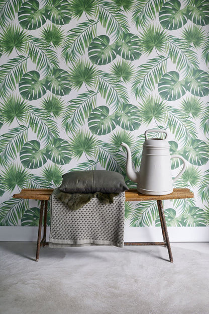 ESTA Home Patti Light Green Leaves Wallpaper, 20.5-in by 33-ft