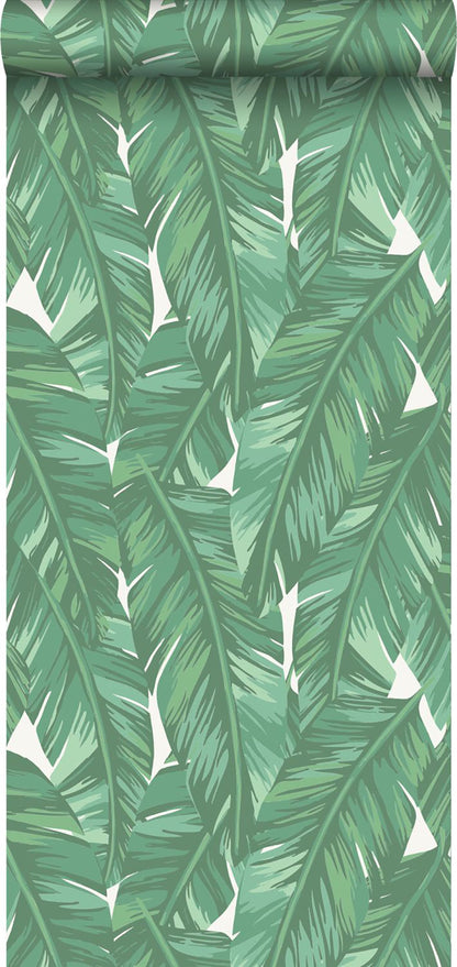 ESTA Home Dumott Green Tropical Leaves Wallpaper, 20.5-in by 33-ft