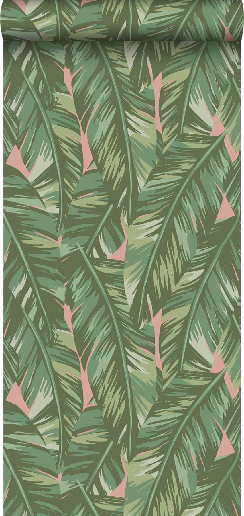 ESTA Home Dumott Olive Tropical Leaves Wallpaper, 20.5-in by 33-ft