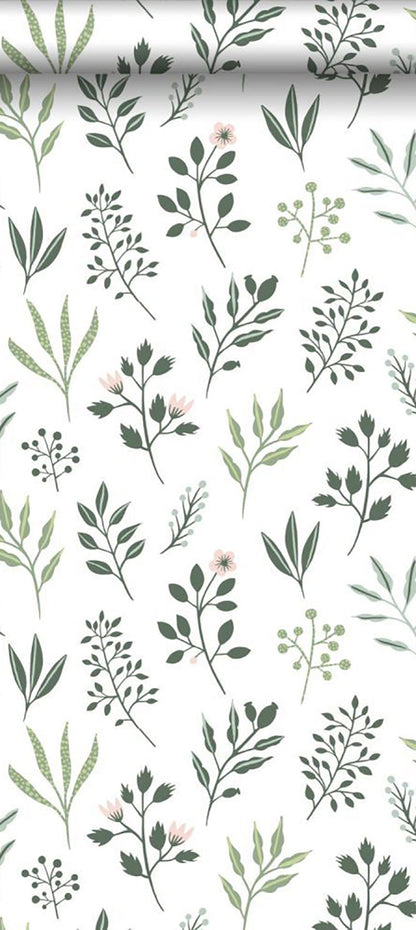 ESTA Home Cynara White Scandinavian Floral Wallpaper, 20.9-in by 33-ft