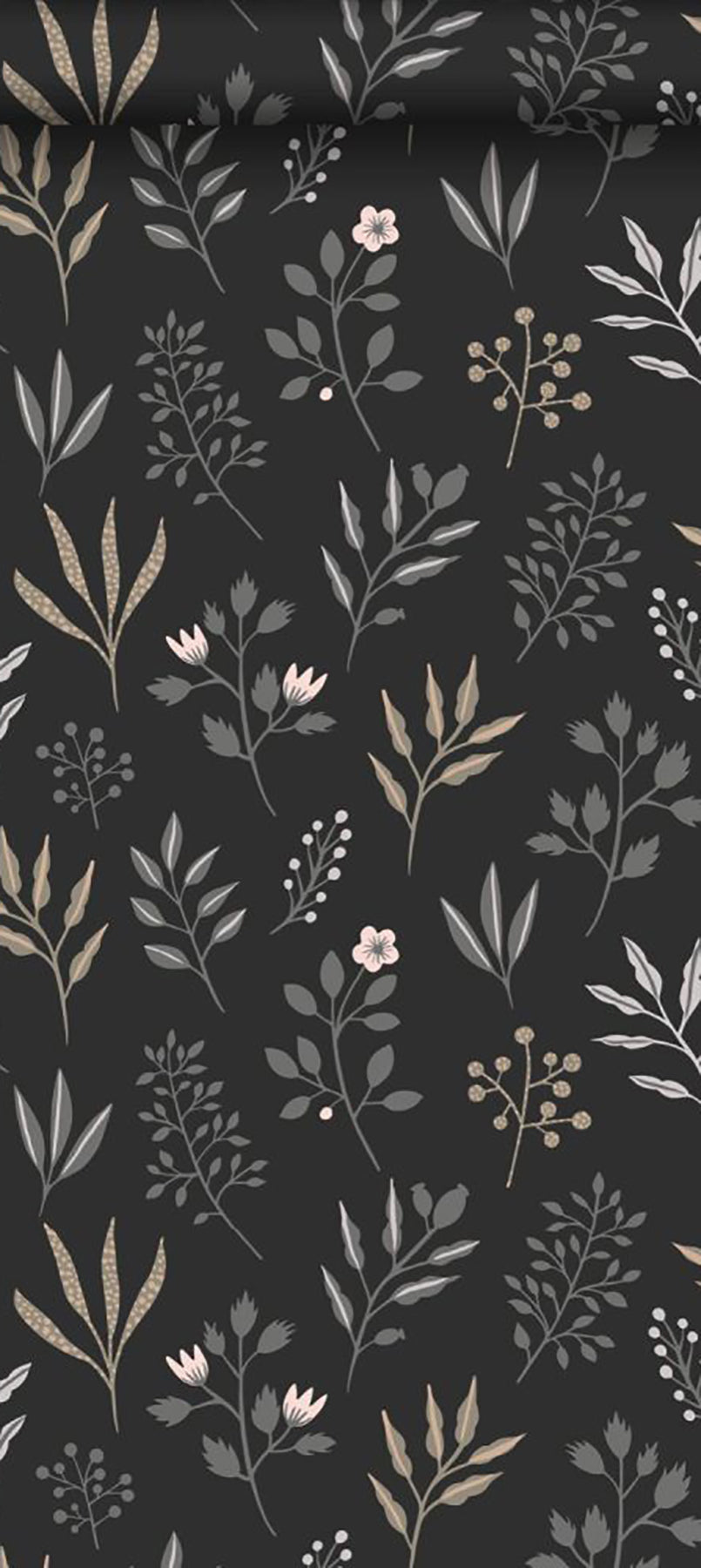 ESTA Home Cynara Charcoal Scandinavian Floral Wallpaper, 20.9-in by 33-ft