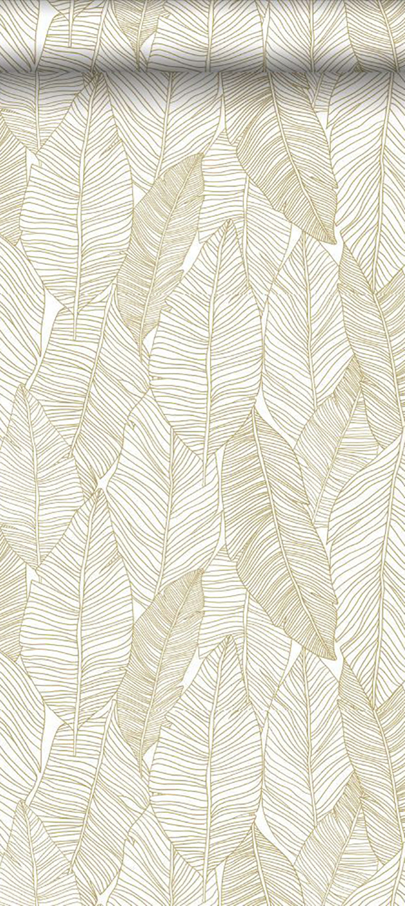 ESTA Home Canales White Gold Inked Leaves Wallpaper, 20.9-in by 33-ft