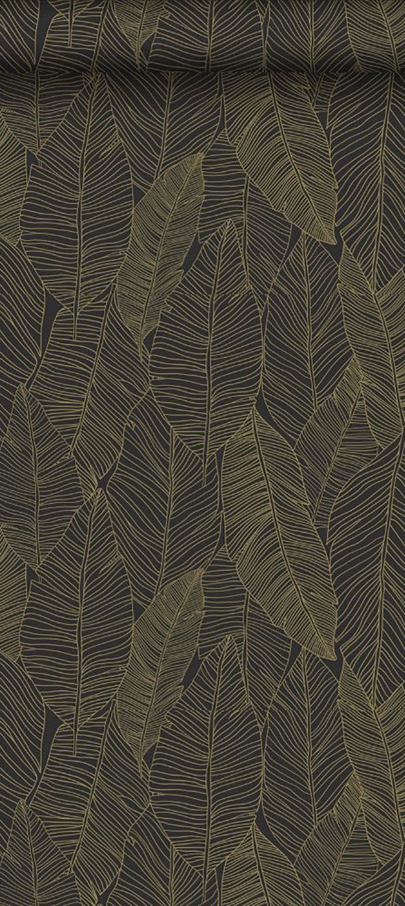 ESTA Home Canales Black Gold Inked Leaves Wallpaper, 20.9-in by 33-ft