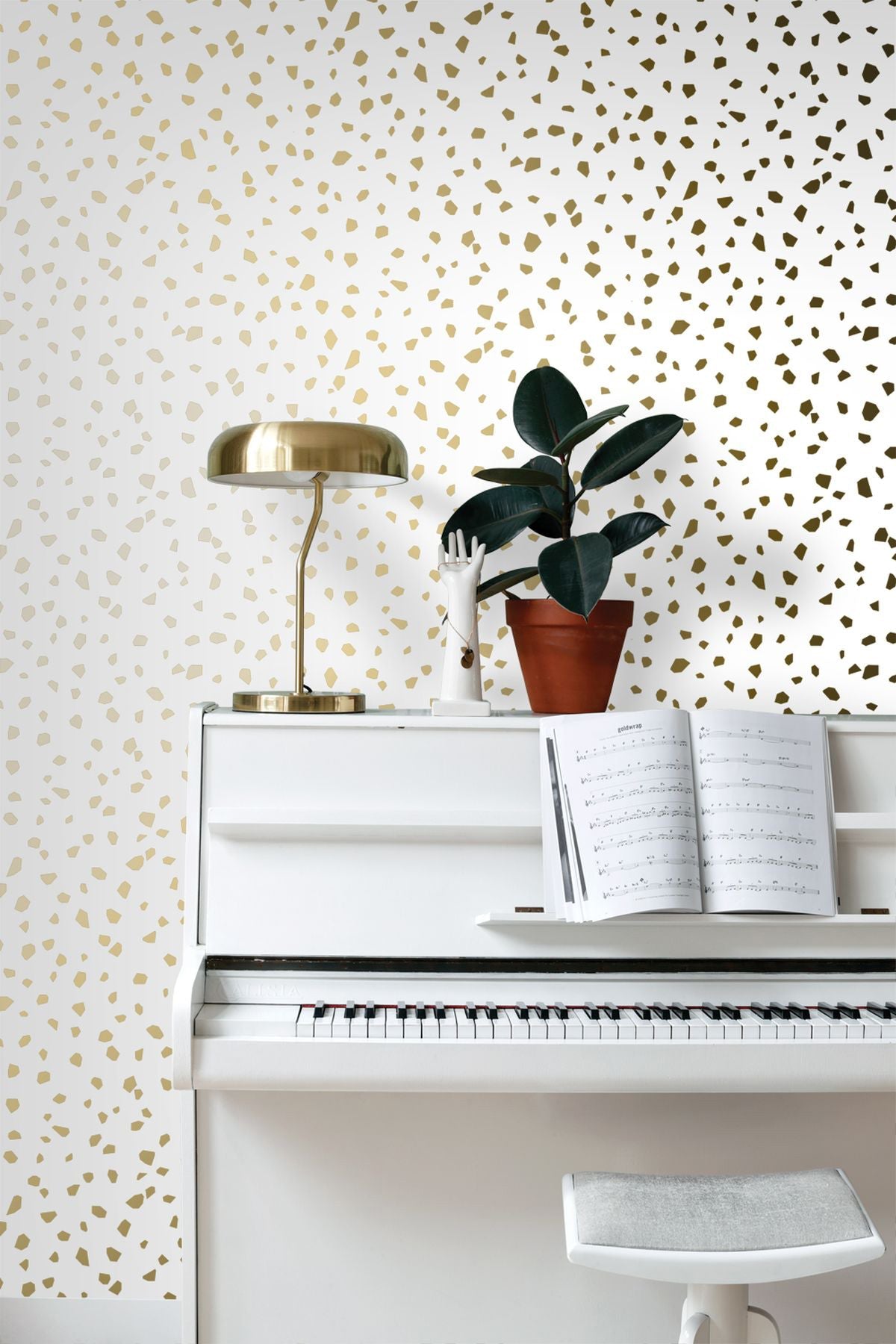 ESTA Home Confetti Gold Terrazzo Wallpaper, 20.9-in by 33-ft