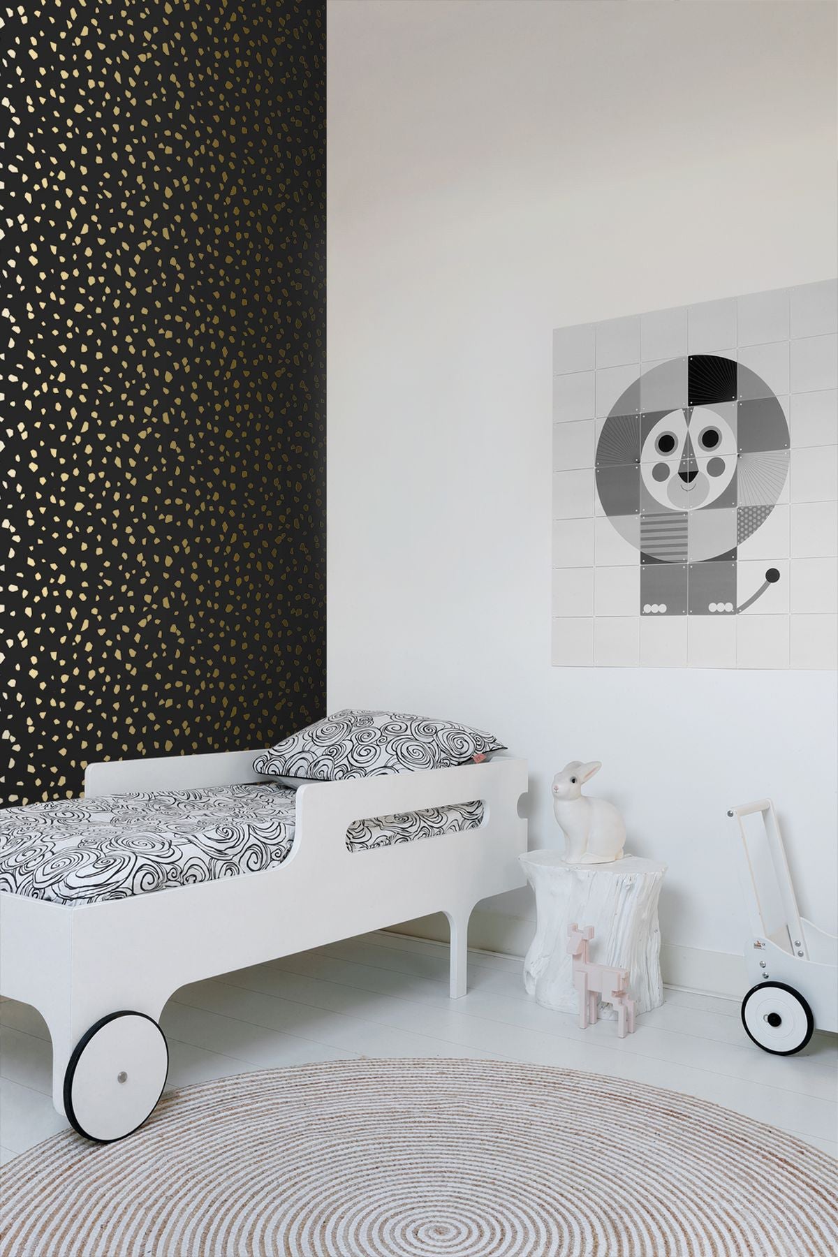 ESTA Home Confetti Black Terrazzo Wallpaper, 20.9-in by 33-ft