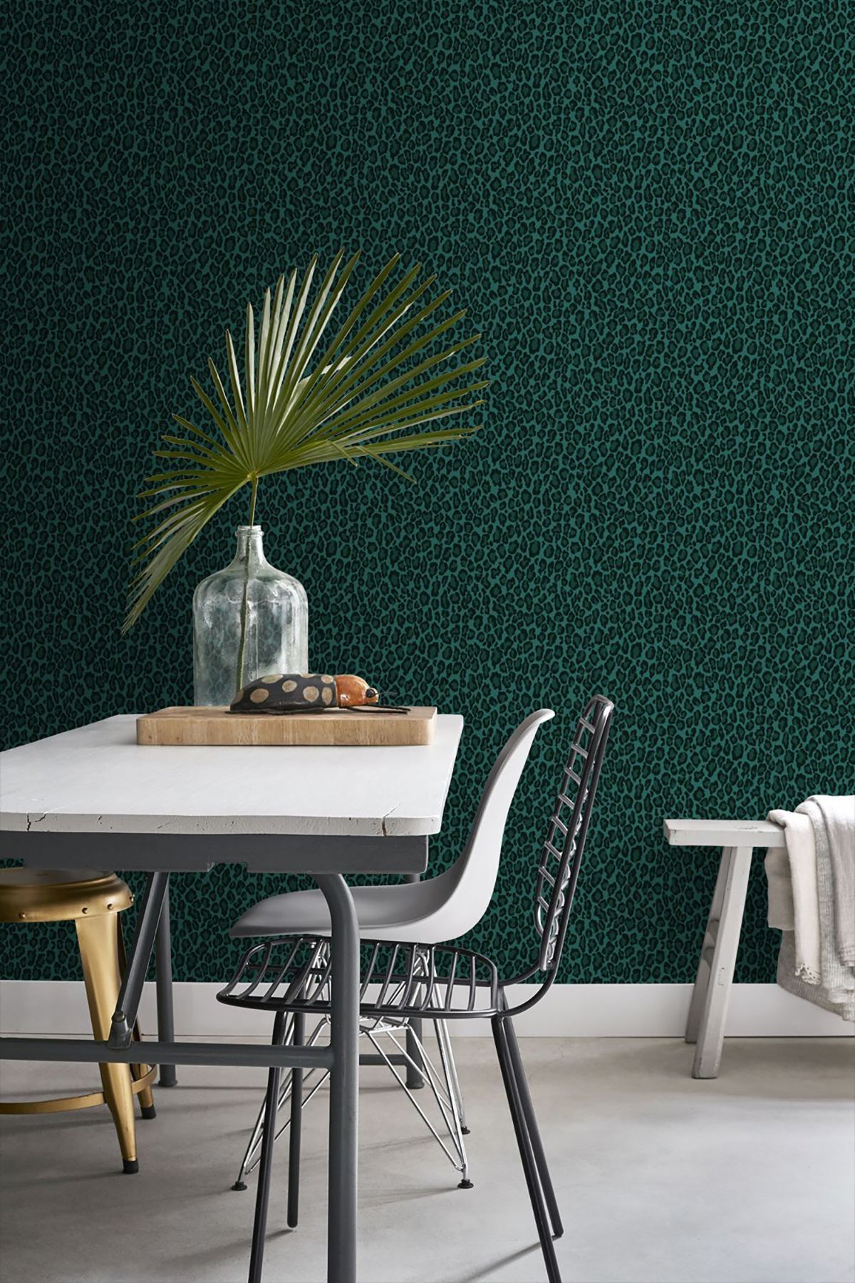 ESTA Home Cicely Green Leopard Skin Wallpaper, 20.9-in by 33-ft