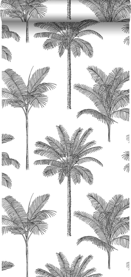 ESTA Home Taj Charcoal Palm Trees Wallpaper, 20.9-in by 33-ft