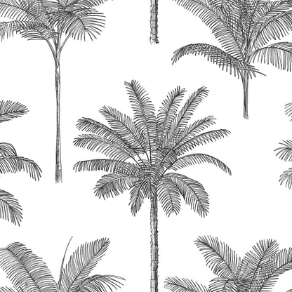 ESTA Home Taj Charcoal Palm Trees Wallpaper, 20.9-in by 33-ft