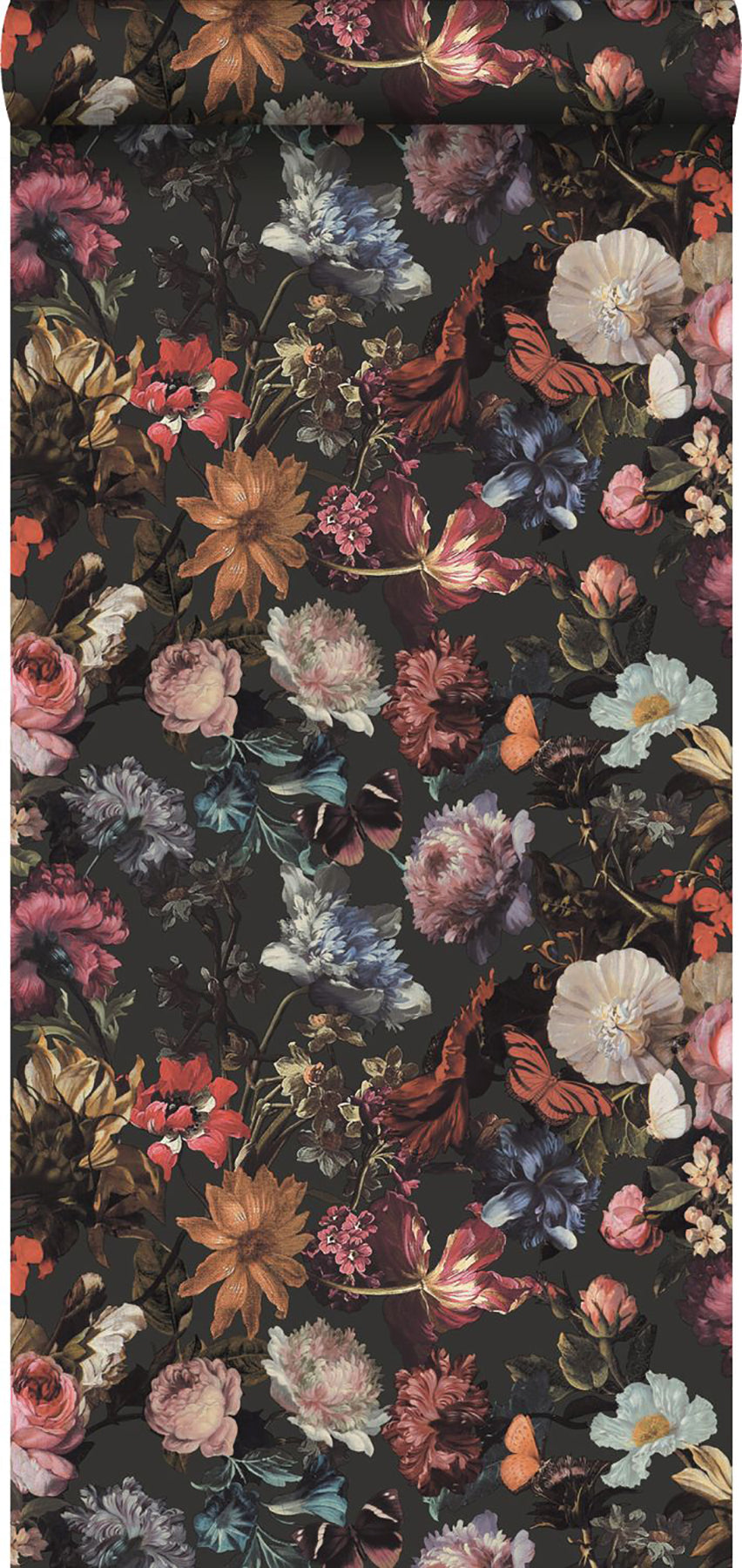 ESTA Home Zarinda Dark Grey Flowers Wallpaper, 20.9-in by 33-ft