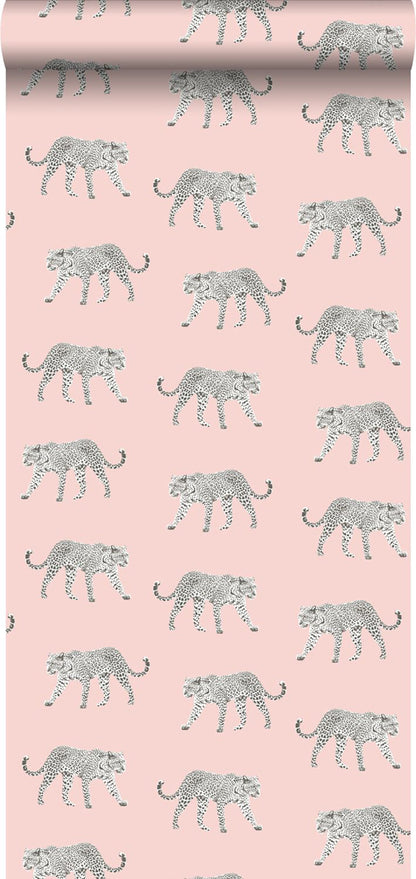 ESTA Home Prowl Pink Jaguars Wallpaper, 20.9-in by 33-ft